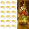 Brightown 18 Pack Led Fairy Lights Battery Operated String Lights Waterproof Silver Wire 2m 20 LED Copper Wire Battery String Lights, for DIY Wedding Party Bedroom（Warm White）