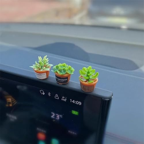 Wyuoot Mini decorazione per auto, mini piante grasse per cruscotto, in miniatura, per scrivania, in ceramica, decorazione per interni dell'auto (di zucchero)