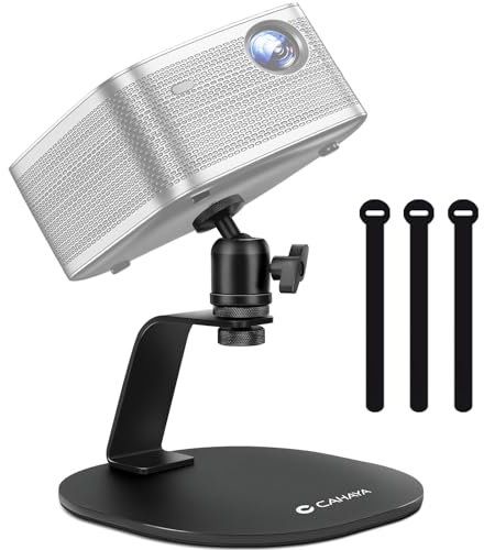 CAHAYA Desktop Projector Stand Mini - 360° Rotation 1/4'' Mounting Screw Compatible with Most Projectors Cameras Monitors - 5kg Load Capacity - Cable Storage with 3 Organizers, Model CY00375-1