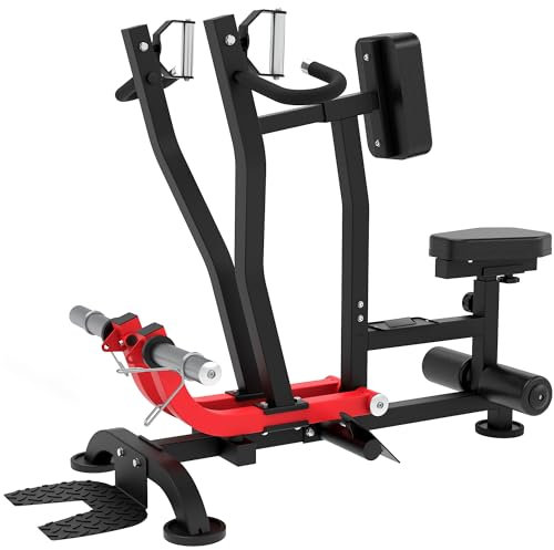 Seated Row Machine Back Workout: Back Row Machine Exercise Plate Loaded Gym Equipment T Bar Bicep Curl Home Gym