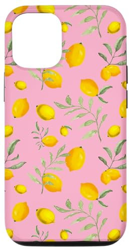 Coque pour iPhone 12/12 Pro Agrumes, citron, couleur rose, motif estival