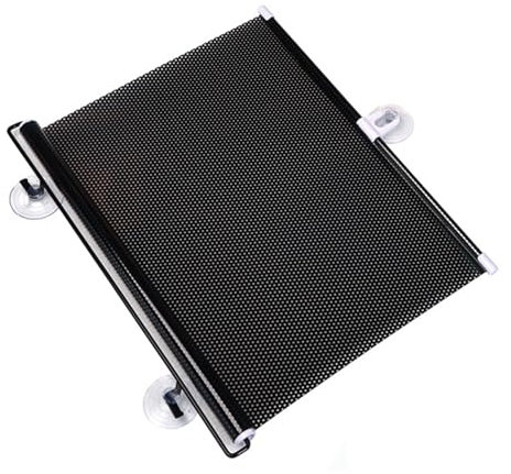 jiajulashou123 Verdunklungsrollo Mit Saugnäpfen Schwarz Sonnenschutz-Rollos für Fenster Temporäre Jalousien Ohne Bohren Fensterrollo Rollo Sichtschutz Einziehbarer für Büro (58x125cm)