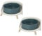 Gamelle Chien Surelevee Grand Chien - Lot de 2 Gamelles Grands Chiens avec Support - Gamelle pour Chien Surélevée en Ceramique - Double Bol Chien Nourriture - Gamelle Eau Chien - 2 x 1800 ML - Vert