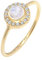 Elli DIAMONDS Ring Damen Elegant mit Mondstein und Diamant (0.08 ct) aus 585 Gelbgold