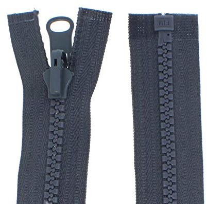zipworld Wende - Reißverschluss Kunststoff Zähne teilbar 5-6mm WPZ dunkelgrau - 312 (25cm)