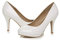 AJVANI high mid Heel Smart Work Evening Party Platform Court Shoes Pumps Size 6 39 White Patent