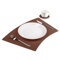 ESCOCO Leder Platzsets und Untersetzers 2er-Set,wärmedämmend, schmutzabweisend und rutschfest Platzdeckchen, wasserdicht, waschbar und Bunte Tischsets (Braun)