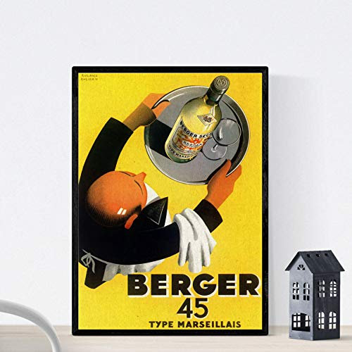 Nacnic Vintage Poster Ad Jahrgang Französisch Wein 45 Berger, 1935 .. Größe A3
