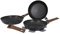 Gimex Black Line Holzdekor Pfannenset 3tlg. Pfanne Campinggeschirr Kochgeschirr platzsparend