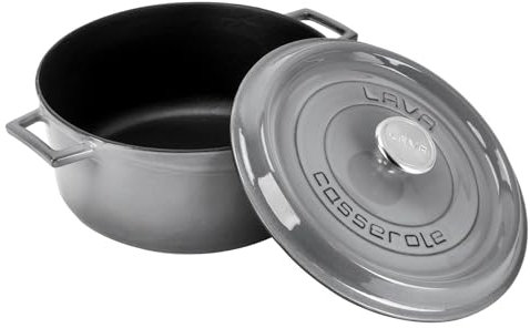 Serie Lava Premium - Gusseisen Rundtopf, 28 cm, Majolic Grau