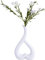 Arawat Keramik Vase Weiß Herz Vasen Deko Wohnzimmer Modern Tulpenvase Blumenvase Tisch Deko Vase für Pampasgras Blumen Deko Aesthetic Nordische Vasen Hochzeit Geschenk 26 cm Dekorative Vase Weiß