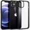Supdeal Stoßfeste Klar Hülle für iPhone 12/12 Pro, [Nicht vergilbend] [10FT Militärischer Fallschutz] Hart Durchsichtig Rückseite Vier Eckenairbags Fallschutz Handyhülle, 6,1 Zoll, Schwarz