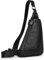 brusttasche herren leder Kleine umhängetasche Dreieck Anti-Diebstahl Sling Crossbody Bag herren sling Leder bag Schultertasche, Schwarz