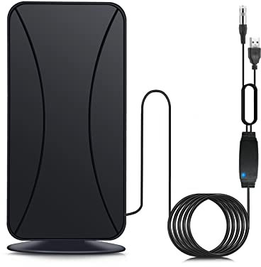 WELLDOER Digital HDTV 50-80 Miles Range With Amplifier Signals Booster Support 4K 1080p And All TVs 16.4ft Coaxial Cable Aerial Indoor Booster