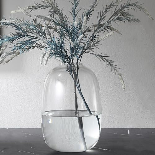 Virlwere Vase extra large en verre transparent pour centre de table, plante artificielle à longue tige pour décoration d'intérieur (transparent, taille XL)