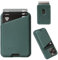 Mujjo Magnetische Brieftasche aus Vollleder für iPhone, Drei-Karten-Design, leicht zugänglich, aus luxuriösem Leder und Mikrofaser, schlankes, sicheres Design, Livid Green
