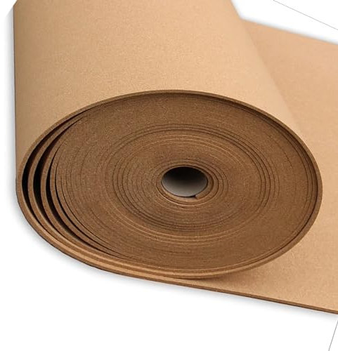 Grand rouleau de liège naturel haute densité de 0,9 cm d'épaisseur pour fournitures murales - Rouleau de liège de 8 mm d'épaisseur - 0,9 m x 1,5 m