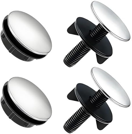 Raheem 4Pcs Tap Hole Stopper Sink Hole Cover and Overflow Sink Tap Hole Cover Sink Blanking Cap Stainless Steel Accessories for Home Kitchen & Bathroom Sink Decoration & Utility