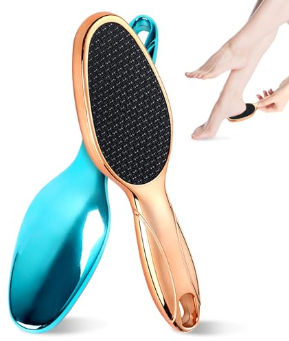 Feirdhoo 2 Stück Nano Glas Langgriff Hornhautentferner, Hornhaut Entfernen Fuß, Fußfeile für Fußspa, Nasse & Trockene die Fußpflege Hornhauthobel, Callus Remover für Weiche und Glatte Fersen