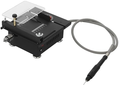 KiwiHood Profi 7-in-1 Mini Tischsäge Kompakte Tischkreissäge mit Schleif, 7-Gang Multifunktionswerkzeug zum Schneiden, Bohren, Schleifen, Gravieren für Holz, Metall, Acryl