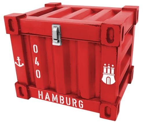 Büttner Art of Living since 1893 Truhe im Containerlook - Hamburg Design (Rot)