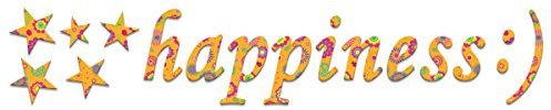 Eurographics Art Words AW-DF2499, 3D Buchstaben Happiness, Wandtattoo, gelb, 120 x 25 x 1,4 cm