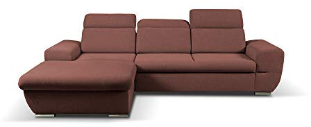mb-moebel Ecksofa mit Schlaffunktion Eckcouch mit Bettkasten Sofa Couch Wohnlandschaft L-Form Polsterecke Fresno (Rot, Ecksofa Links)