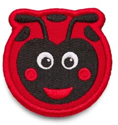 Affenzahn Klett Badge mit verschiedenen Tiermotiven, geeignet für den Daydreamer Abenteuer Rucksack Marienkäfer - Schwarz