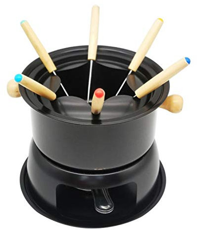Rfvtgb Chocolate Fondue Maker Set Multifunction Carbon Steel Ice Cream Chocolate Cheese Hot Pot Melting Pot Fondue Set