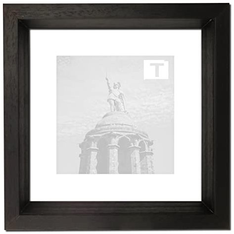 TEUTO BILDERRAHMEN Objektrahmen Helene 50 mm Tiefe Nussbraun Schwarz 50 x 60 cm Museumsglas 2mm Creme Flexible Anwendung