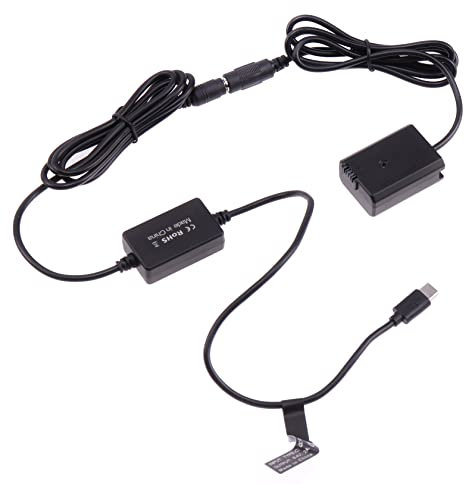 Hersmay Decoded NP-FW50 Dummy Battery Adapter +Type C Cable for Sony ZV-E10 A7 A7R A7S A7M A7II A7S2 A7M2 A7R2 A6500 A6400 A6300 DSLR Camera