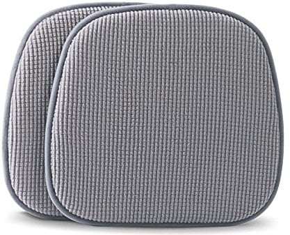 TANYOO Set of 2 Chair Cushion Memory Foam Pads Non Slip Honeycomb Pattern Square 15 x 16 Seat Cover Ultimate Comfort and Softness Cushions(2Pack,Grey)