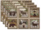 Giwawa Vintage Bär Hirsch Platzsets Rustikale Wildtiere Elch Wald Tier Hütte See Tannenzapfen Hitzebeständige Leinen Tisch Platzsets 4er Set für Esszimmer Küche Landhaus Camp Stil Bauernhaus Dekor