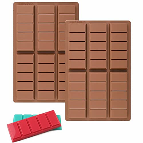 Accfore Lot de 2 moules rectangulaires en silicone pour barre de chocolat pour bougies sans mèche