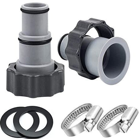 Set da 2 Adattatori A per Piscine e Pompe Intex, in ABS, per Tubi di Ricambio, Compatibili con Connettori da 1,25 pollici e 1,5 pollici