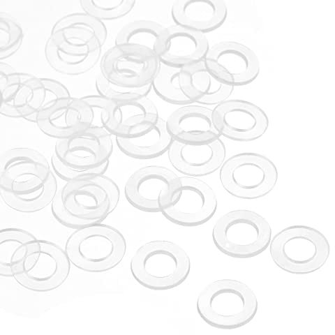 QUARKZMAN M5 Plastique Ronde Plate Rondelle Joint x 50 Pcs Nylon Rondelle Ronde Plate Rondelle Joint Joint Anneau pour Verre Porte Poignée, Transparent
