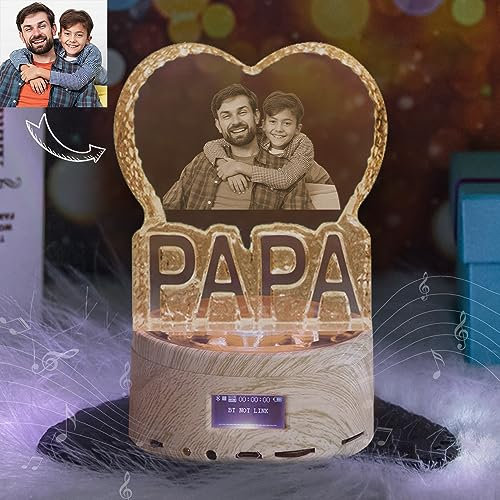 Angry Egg Boy Papa Geschenke – Personalisiert mit Foto Individueller Gravur, Fotoanpassung Bluetooth Spieluhr, Unvergessliches Geschenk und Andenken, Vatertagsgeschenke für Vater, Ehemann, Sohn