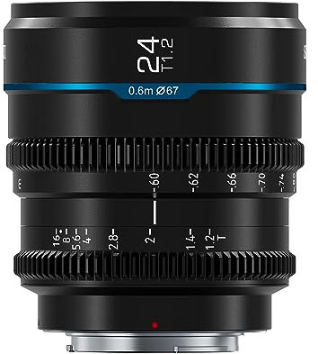 SIRUI Night Walker 24mm Cine-Objektiv mit Manuellem Fokus, T1.2-Objektiv mit großer Blende und S35 Frame Prime Lens für X Montieren Cameras, für X-H2/H2S, XT-4, XT-3,X-S10, X-S20 (MS24X-B, Schwarz)