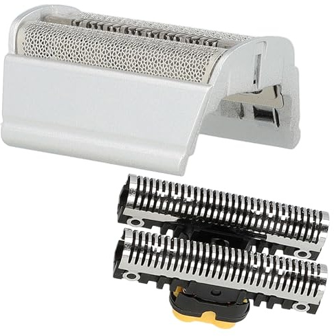 vhbw 1x Klingenblock, 1x Doppelscherfolie mit Rahmen kompatibel mit Braun Flex Integral 5416, 5415 Rasierer - Kombipack Schwarz Silber