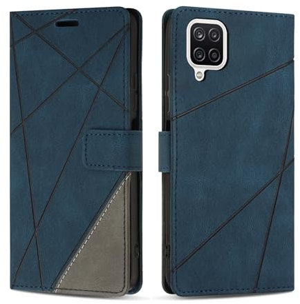 SONWO Case for Samsung Galaxy A12 / Galaxy M12, Premium PU Leather Flip Wallet Case Cover with Magnetic Closure and Card Slots, Phone Case for Galaxy A12 / Galaxy M12, Blue