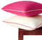 Encasa Homes zweifarbige Kissenbezüge, 2 Stück – Pink +natürlich – 50x50 cm, einfarbig, Moderne Kissenbezüge aus Baumwoll-Canvas für Sofa, Couch, Bett und Heimdekoration – nur Bezüge
