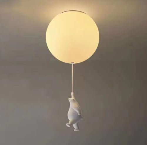 TPWEWRX Moderne Deckenleuchte Halb bündig montierte Niedlicher Bär Deckenleuchte Wohnzimmer Cartoon Bär Deckenleuchten für Kinder Schlafzimmer Kindergarten (B,25cm)