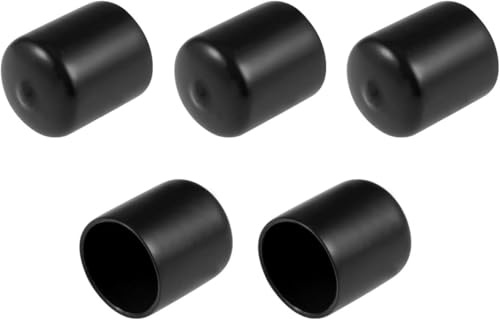 TA-VIGOR 10Pcs Rubber End Caps 27mm ID Flexible Round Thread Protectors | Black Vinyl Flexible Bolt Covers End for Screws, Bolts, Tubes, Cables And Wires