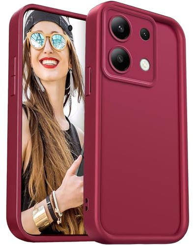 DESSEN Hülle für Xiaomi Redmi Note 13 4G Handyhülle - Silikon Schutzhülle Stoßfest Kameraschutz Camera Protection Case Weiche TPU Bumper Cover, Weinrot