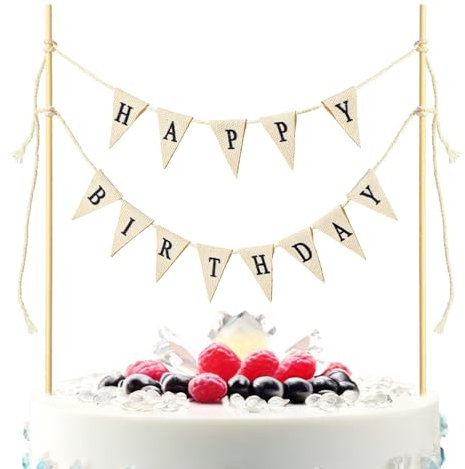 Cake Topper Banner Kuchen Topper Bunting Set Happy Birthday Tortendeko Wimpelketten Geburtstag Hochzeiten Partydekorationen Dessert Party Dekoration