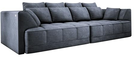 DomiMeble | Big Sofa Tiga XXL, Schlafsofa, Couch, Schlafcouch mit Schlaffunktion 302 cm Breit (Cloud 97)