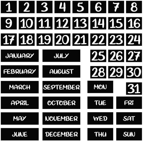 Haiabei Magnetische Wochentage und Monate, magnetischer Kalender für Kühlschrank und Whiteboard, 50 Stück