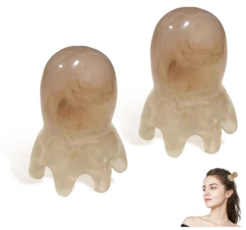 NIIIYTYB Lot de 2 outils de massage de la tête - Peigne à cheveux - Grattoir à cheveux - Outil de spa chinois pour relaxation profonde - Outil de massage du cuir chevelu - Outil de massage complet du