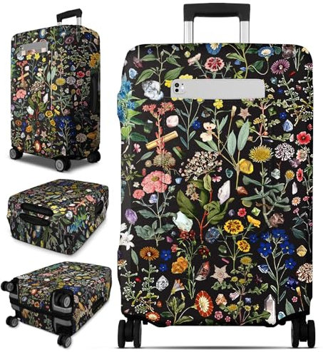 OffiEase Koffer-Schutzhüllen, groß, waschbar, wasserdicht, staubdicht, für Reisen, passend für 55,9 - 81,3 cm, blume, 18-20 inch