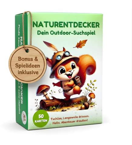 FASONAK Entdeckerkarten Kinder – Outdoor Suchspiel ab 4 Jahren | 50 Karten · Natur entdecken im Wald & Garten · Montessori Lernspiel · Geschenk Mädchen & Jungen